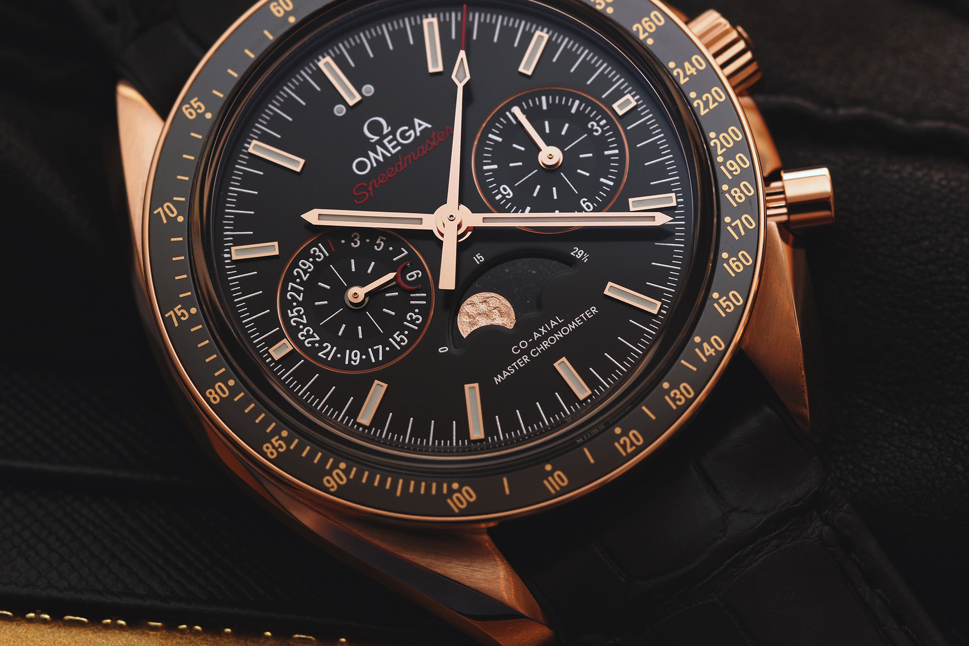 Another gold OMEGA Speedmaster with a co-axial master chronometer