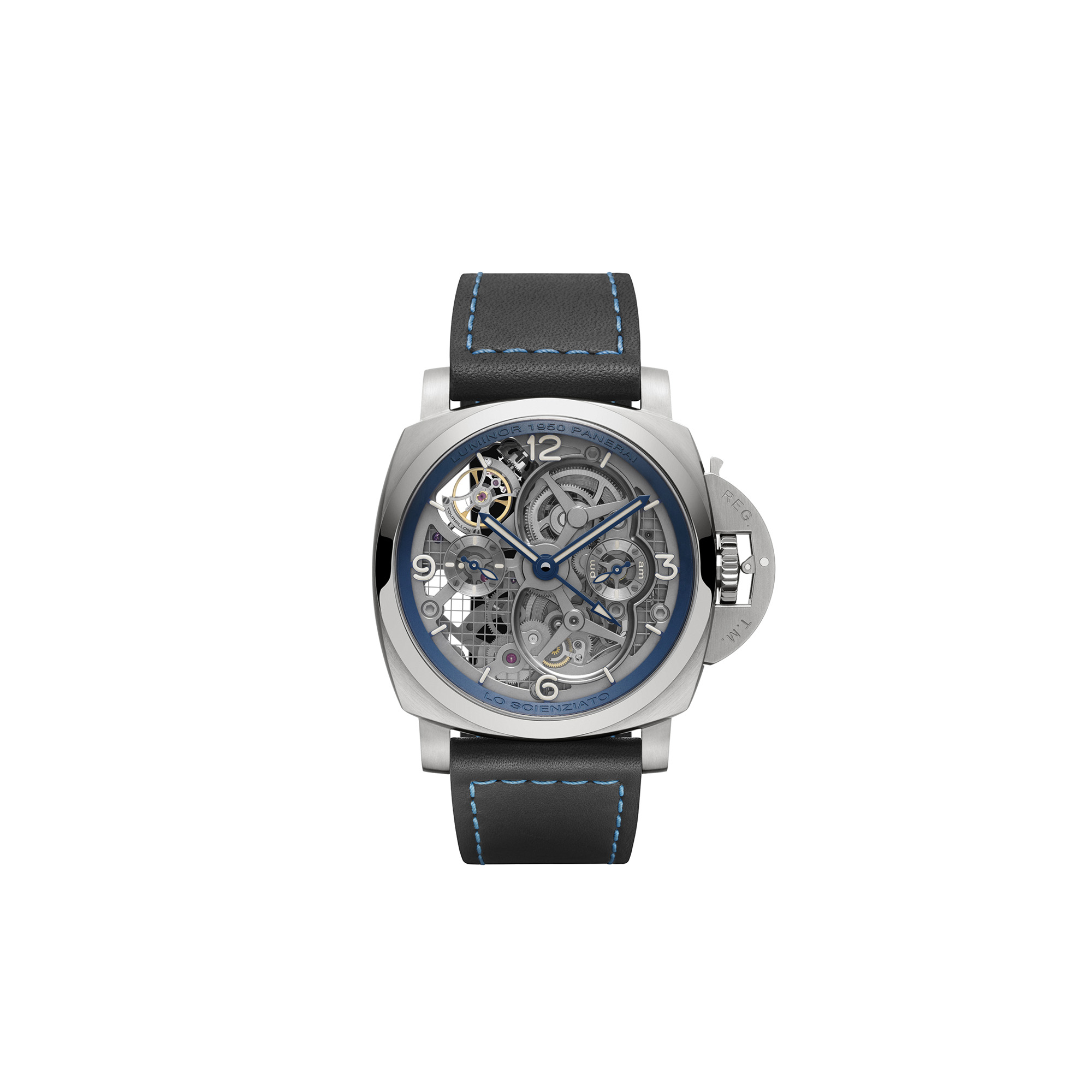 panerai pam767 lo scienziato luminor 1950 tourbillon gmt titanio 47mm