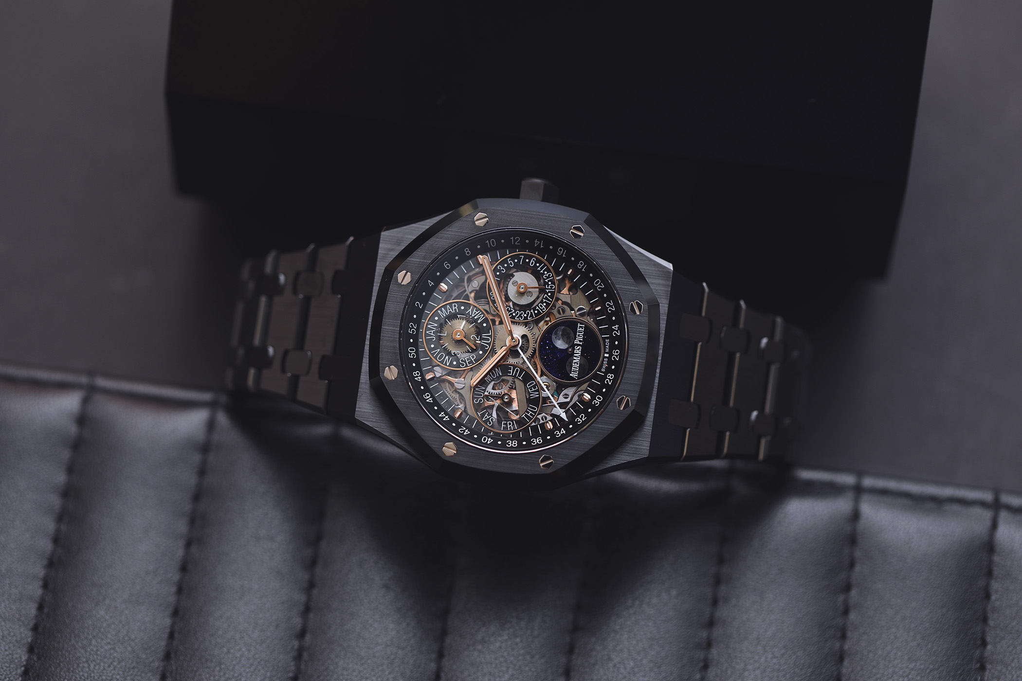 Audemars Piguet Royal Oak Perpetual Calendar Openworked in Black Ceramic Ref.: 26585CE
