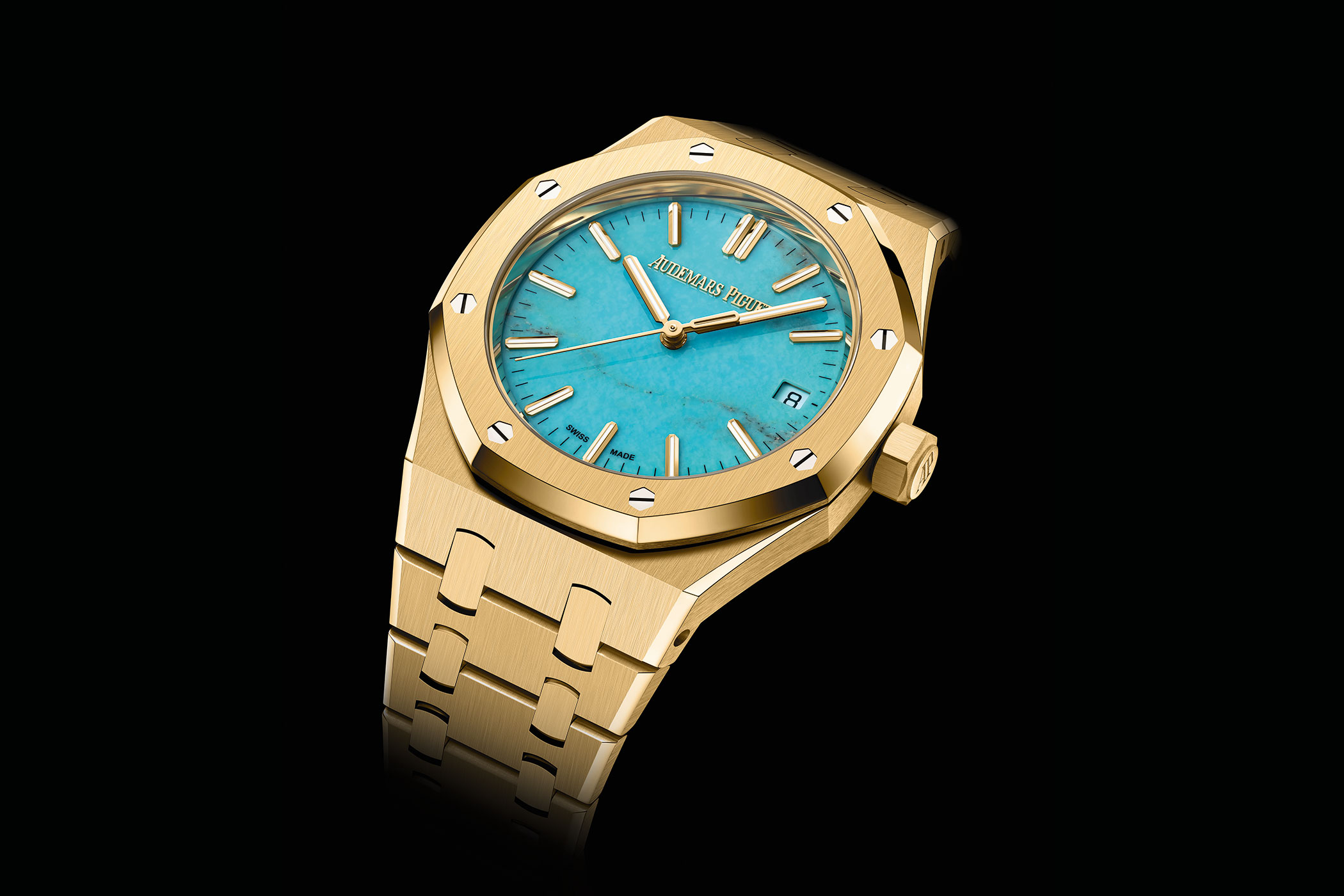 Audemars-Piguet-Royal-Oak-Highlights-Yellow-Gold-Turquoise-15550BA