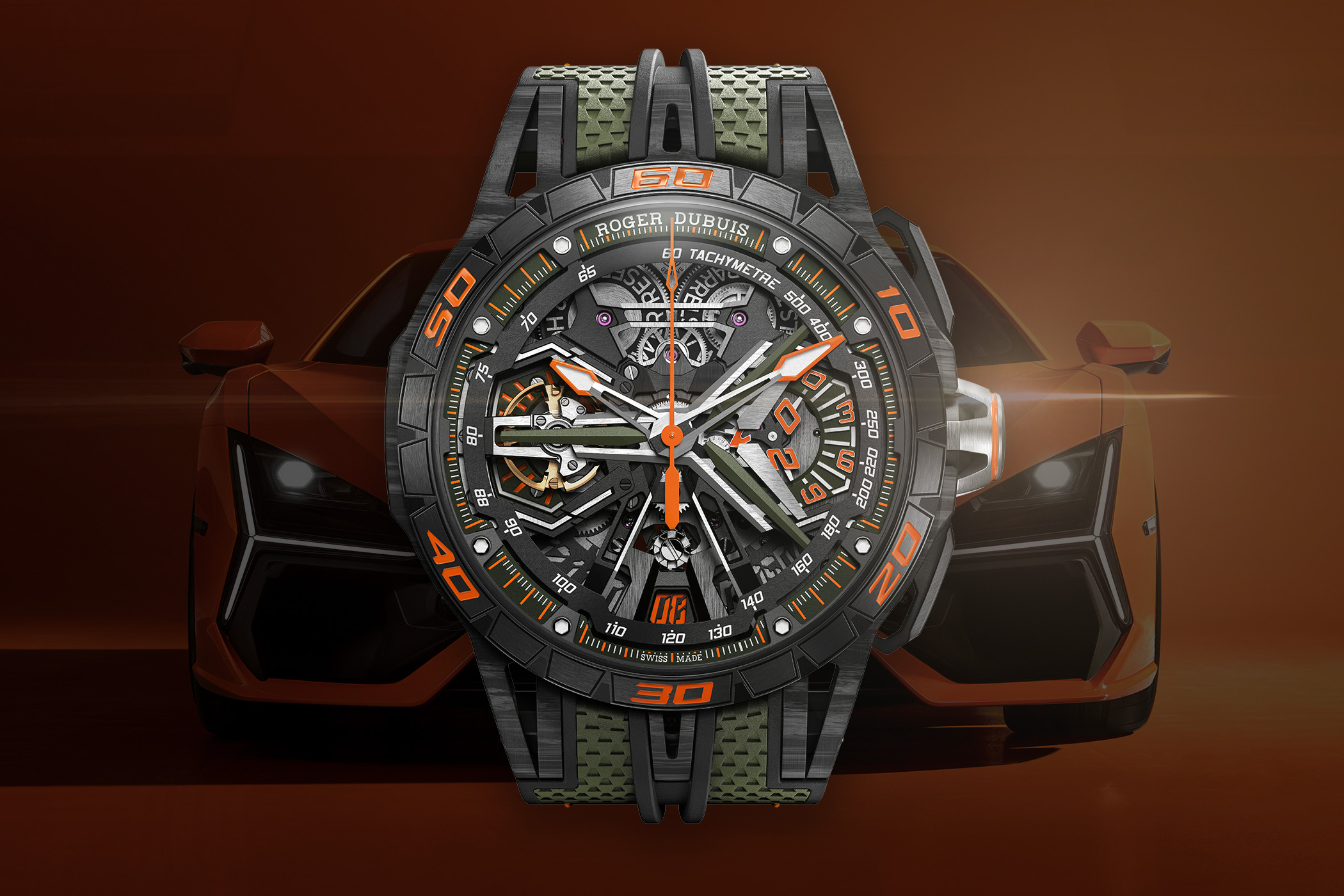 Roger-Dubuis-Excalibur-Spider-Flyback-Chronograph-Revuelto-RDDBEX1045-with-Car