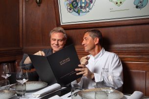 François-Paul Journe and Dominique Gauthier at the restaurant
