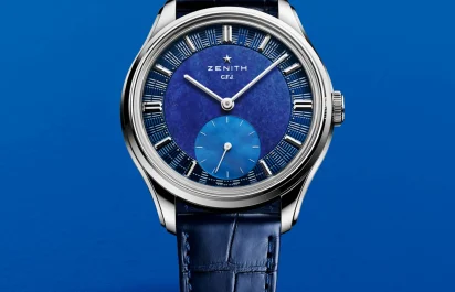 Zenith GFJ in front of a blue background