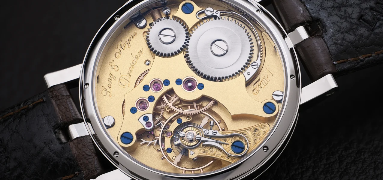 Das Uhrwerk des Kalibers VI von Lang & Heyne.