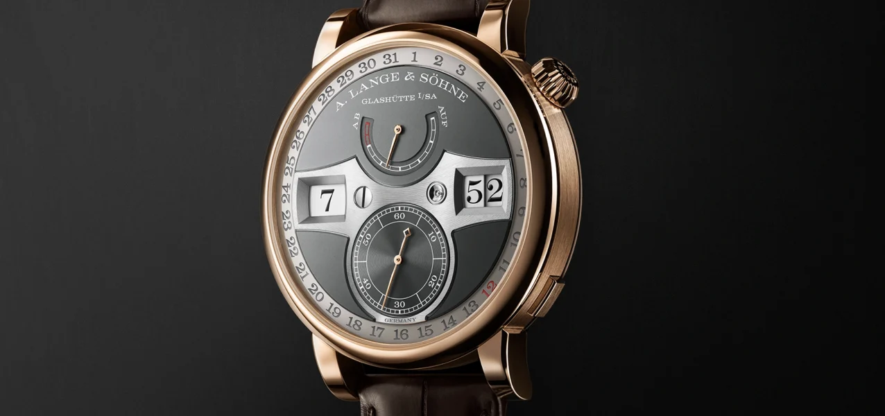 Die Gehäuseansicht der A. Lange & Söhne Zeitwerk Date, Referenz 148.033.