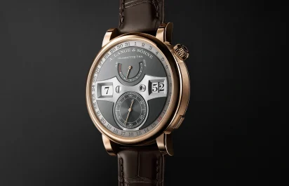 Die Gehäuseansicht der A. Lange & Söhne Zeitwerk Date, Referenz 148.033.