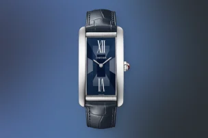 Das Zifferblatt der Cartier Tank Américaine im Art-déco-Stil.