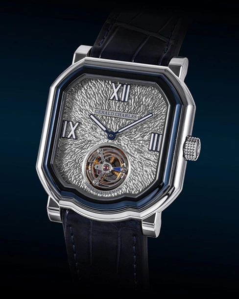 Gerald Charles Maestro 9.0 Roman Tourbillon in white gold.