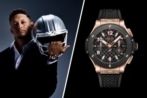 Der American-Football-Spieler Patrick Mahomes wird globaler Markenbotschafter von Hublot mit der Big Bang Gold.
