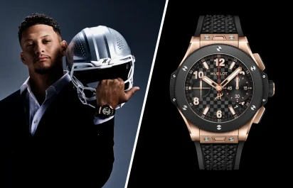Der American-Football-Spieler Patrick Mahomes wird globaler Markenbotschafter von Hublot mit der Big Bang Gold.