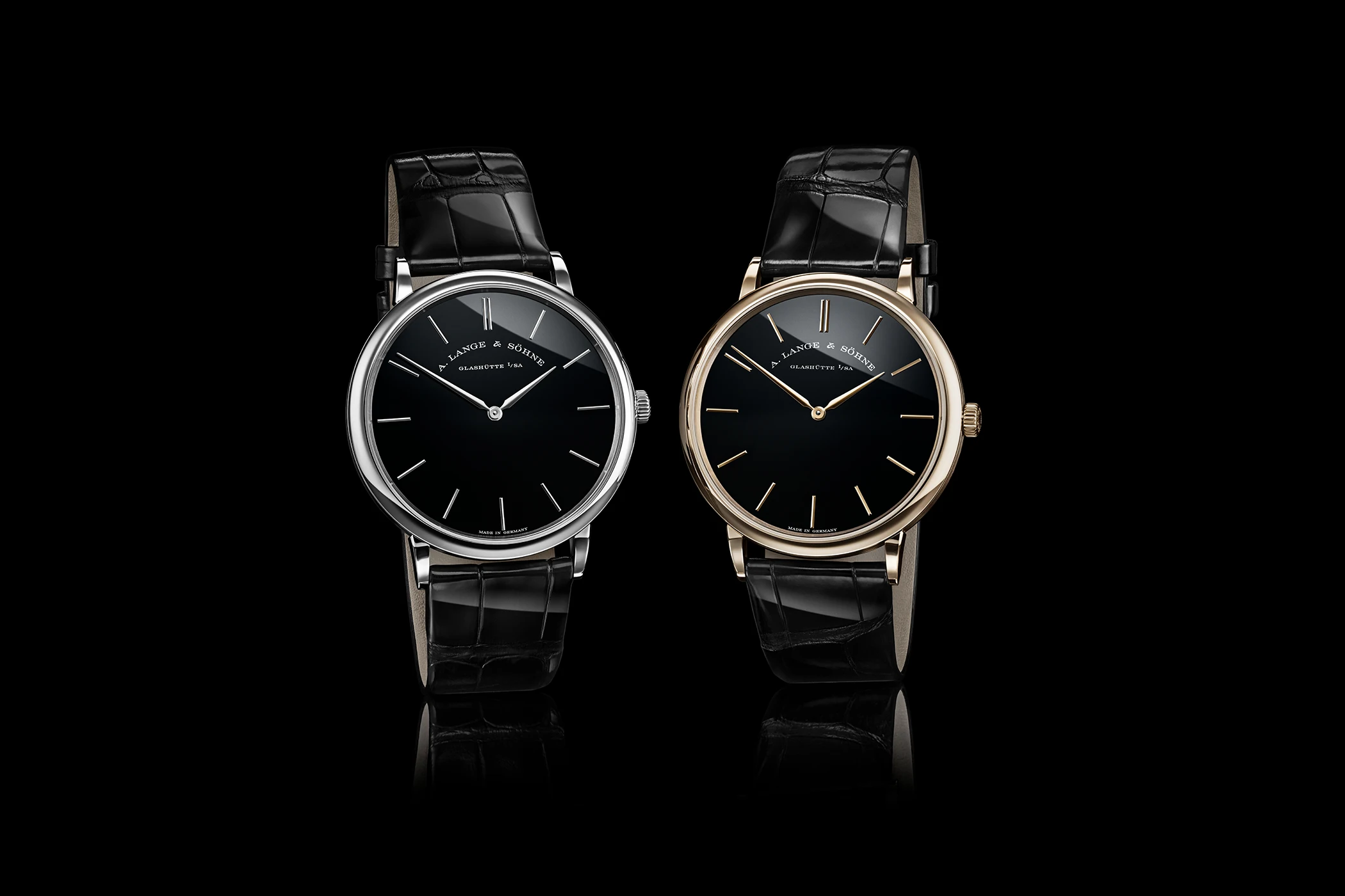 Die A. Lange & Söhne Saxonia Thin Ref. 211.062 und Ref. 211.052.
