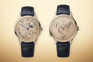 Die Breguet Classique Phase de Lune 7235 und die Régulateur à Pivot Magnétique 7225 sind frontal abgebildet.