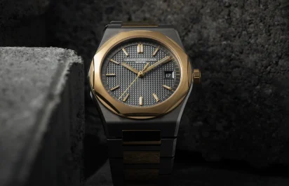 Die Girard-Perregaux Laureato Fifty Ref. 81008-63-3412-1CM in der Frontalansicht.