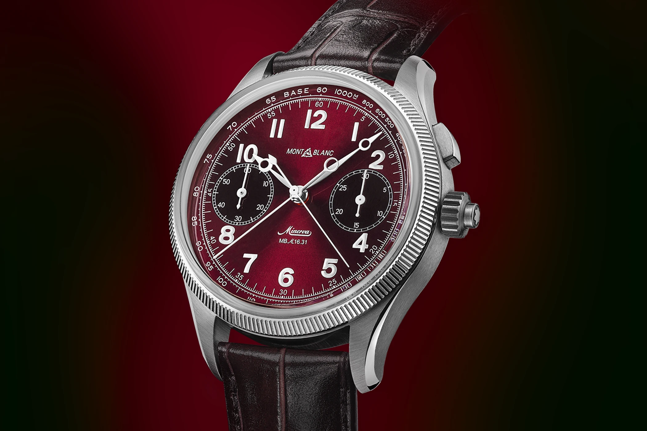 Das Zifferblatt der Montblanc 1858 Split-Second Chronograph Limited Edition Ref. 134029.