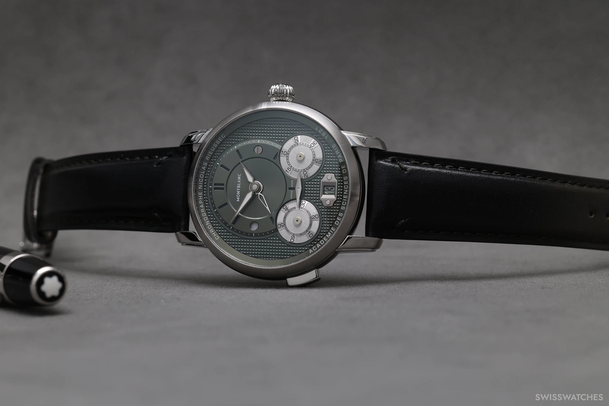 Das Zifferblatt der Montblanc Star Legacy Nicolas Rieussec Chronograph 43 mm Ref. 132947.