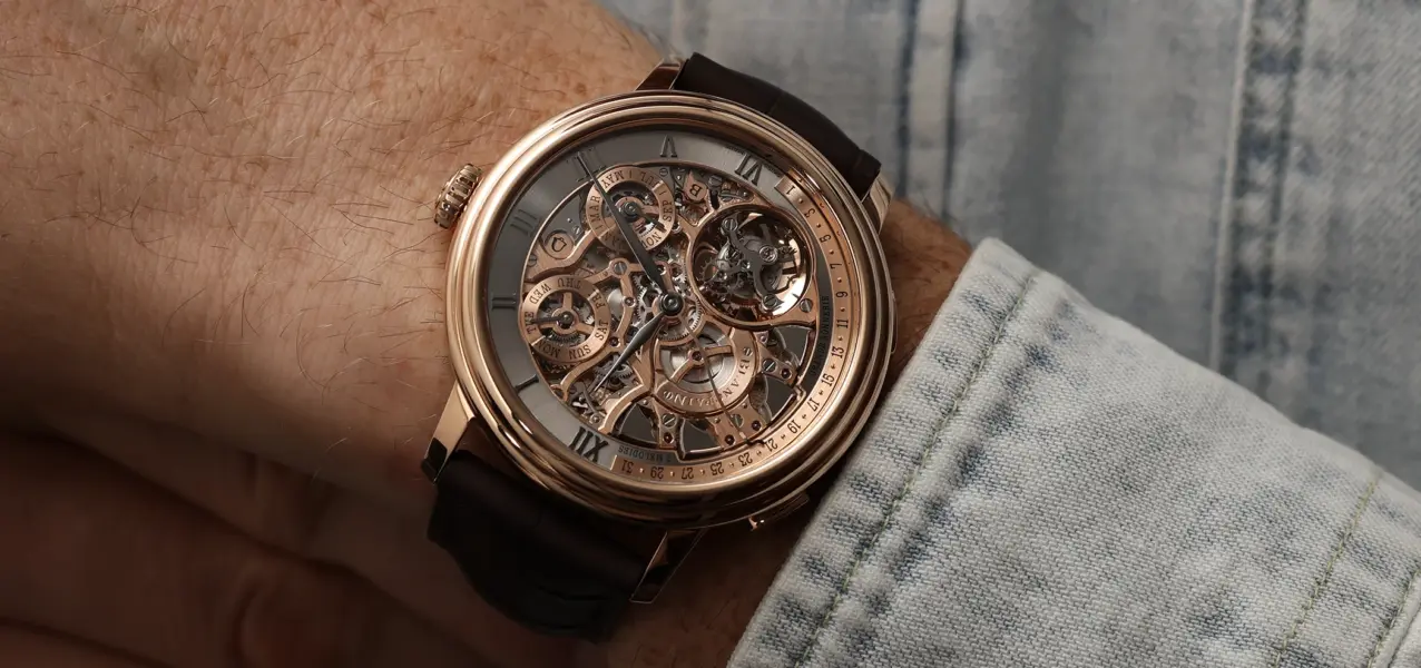 Die Blancpain Grande Double Sonnerie Ref. 15GSQ aus Rotgold am Handgelenk.