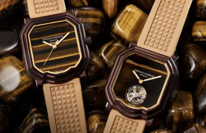 Die Zifferblätter der Gerald Charles Maestro Tiger’s Eye Limited Edition.
