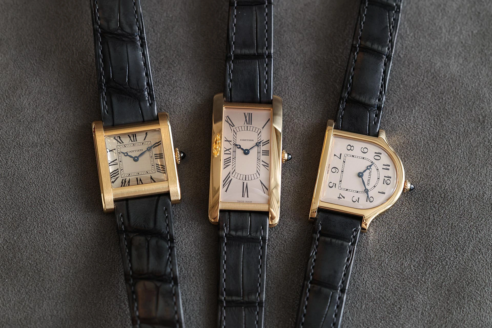 Cartier Privé Kollektion mit Cloche, Tank Normale und Tank Cintrée aus Gelbgold