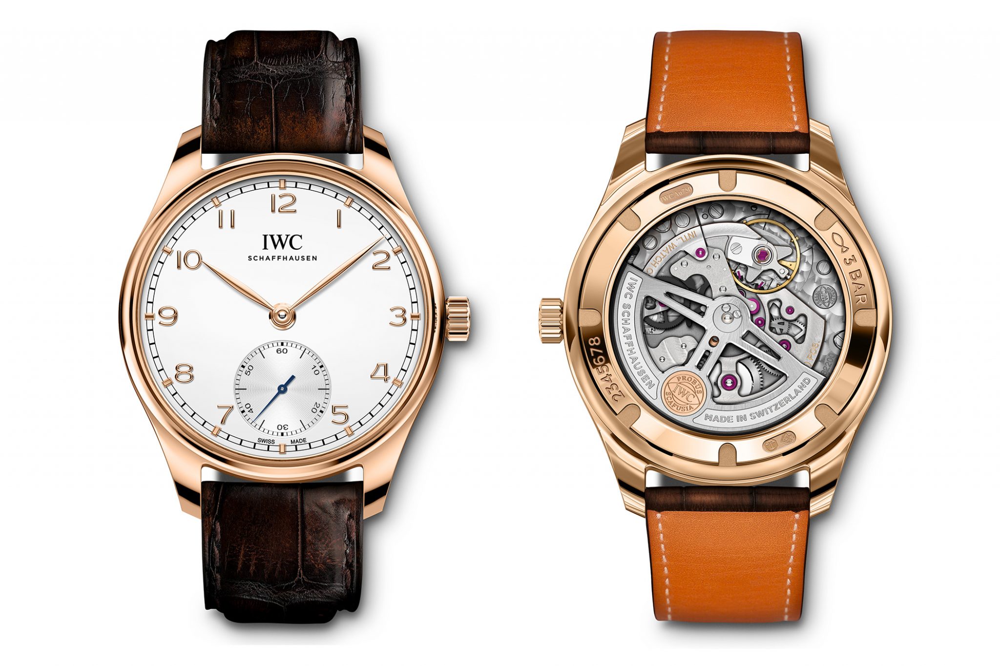 IWC Portugieser Automatic 40 IW358306 watches and wonders 2020 novelty rosegold front back santoni