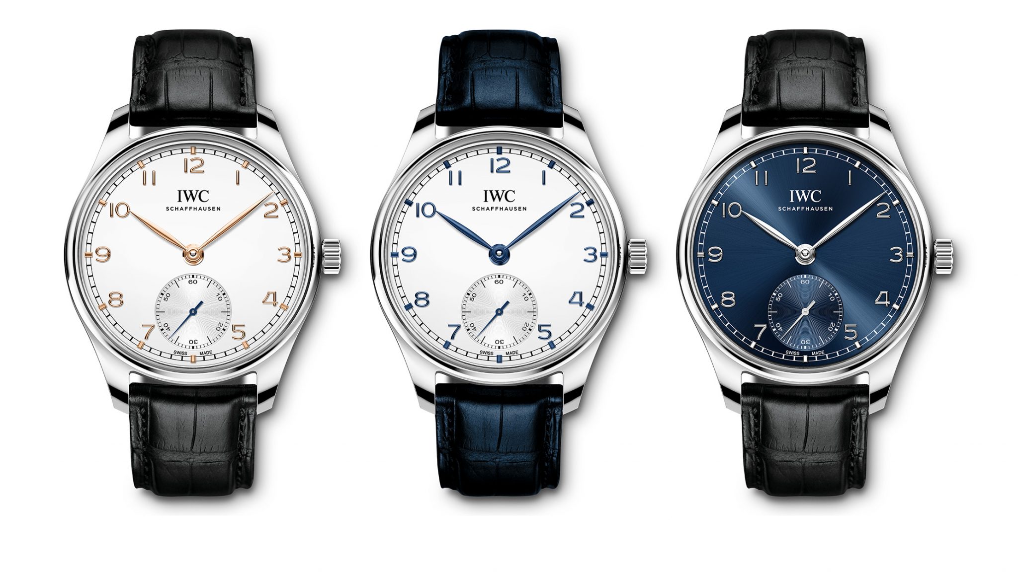 IWC Portugieser Automatic 40 IW358303 IW358304 IW358305 watches and wonders 2020 novelty front white blue dial steel