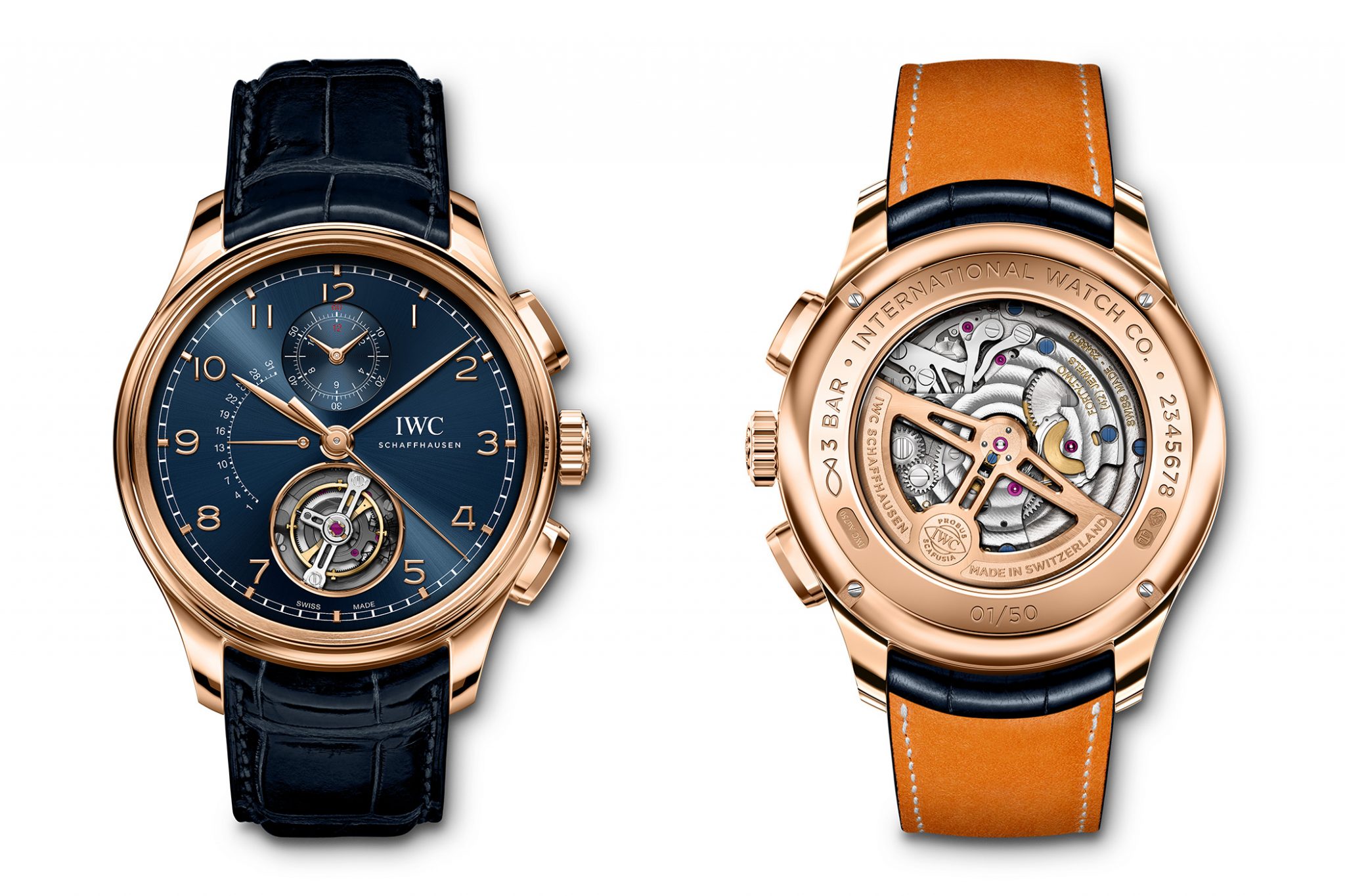 IWC Portugieser Tourbillon Rétrograde Chronograph IW394005 Boutique Edition 18k Armor Gold Watches And Wonders 2020 Novelty