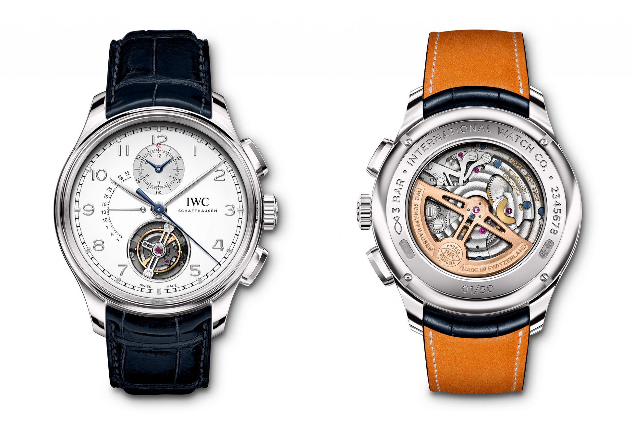 IWC Portugieser Tourbillon Rétrograde Chronograph IW394006 in Platinum Watches And Wonders 2020 Novelty