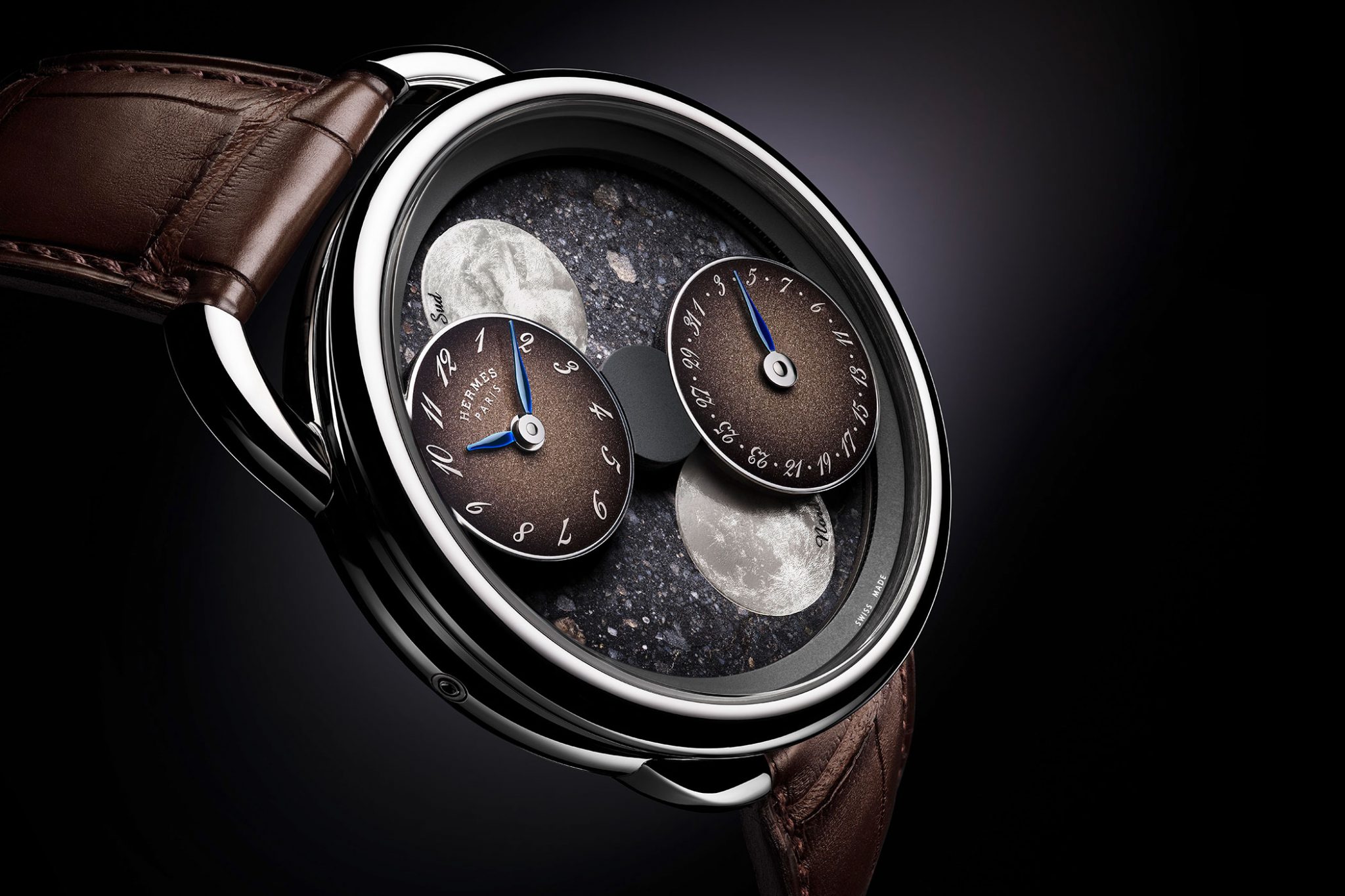 Hermes-Arceau-Heure-De-La-Lune-Pierre-de-lune-NatureMorte-Brown-Watches-and-Wonders-2020-Novelty