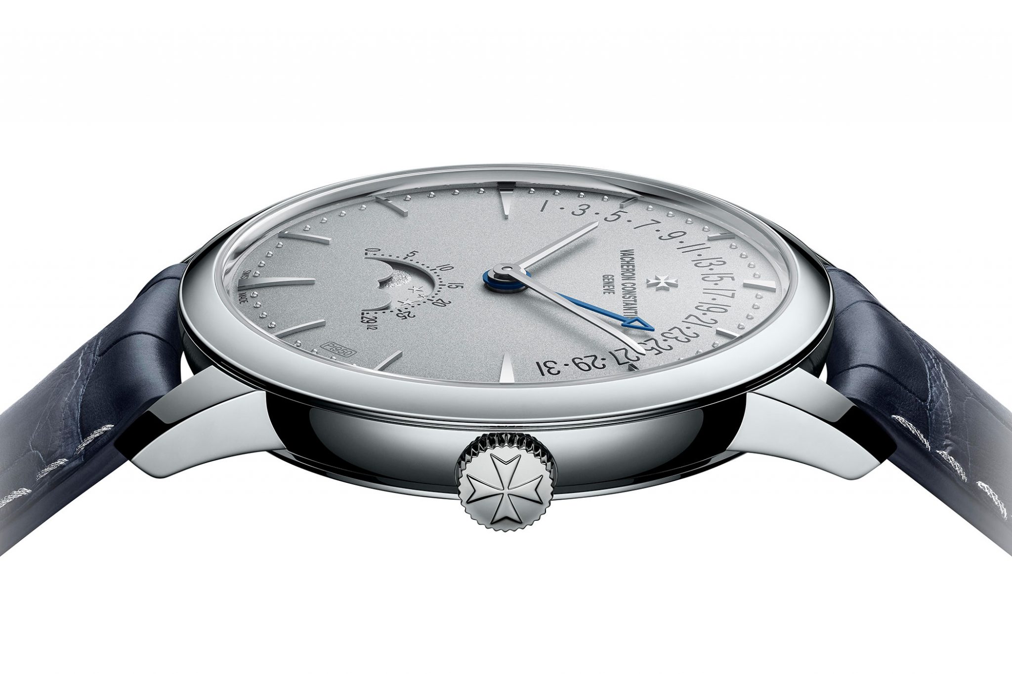 Vacheron Constantin Patrimony Moon Phase Retrograde Date Collection Excellence Platine 4010U 000P B545 Thickness sideview crown