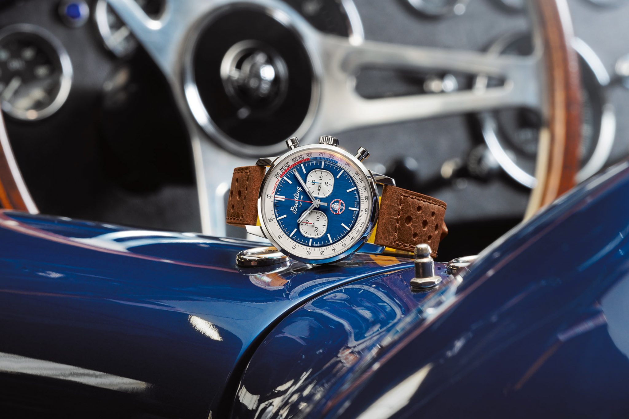 Breitling Top Time Classic Cars Capsule Kollektion Top Time Shelby Cobra blau weiß