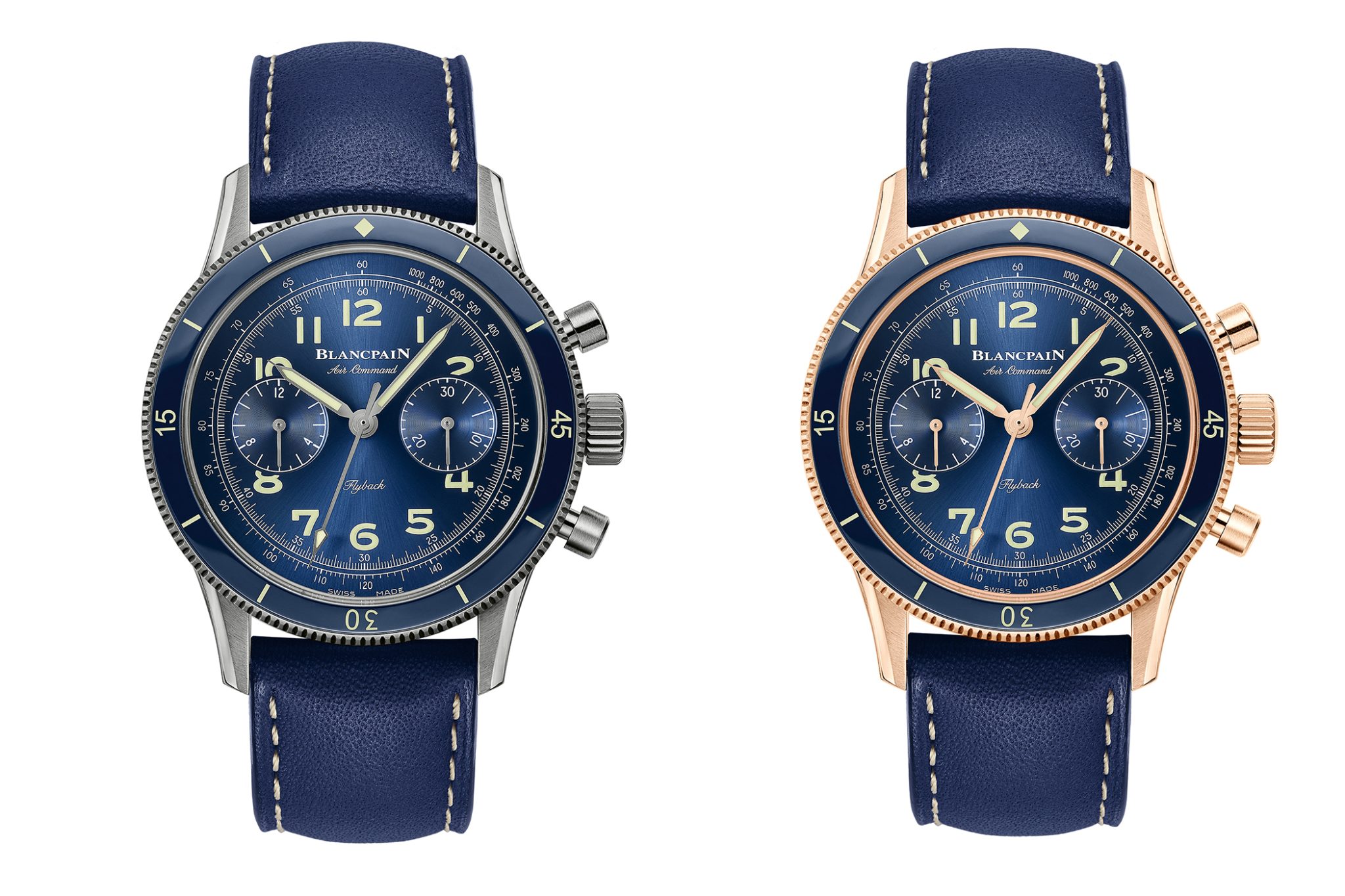 Blancpain-Air-Command-Flyback-Chronograph-Dial-Titanium-Redgold-sidebyside-front