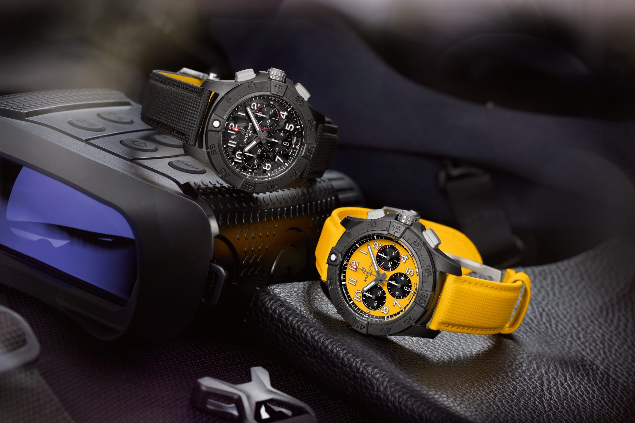 Breitling-Avenger-B01-Chronograph-44-Night-Mission-Varients-Yellow-And-Carbon-Dial