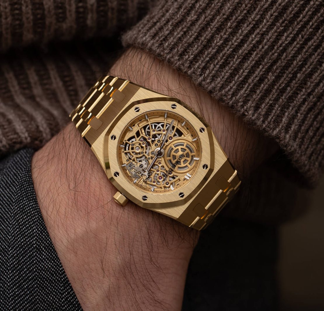 Audemars Piguet Royal Oak Jumbo Squelette Offen und ganz in Gelbgold Swisswatches Magazine