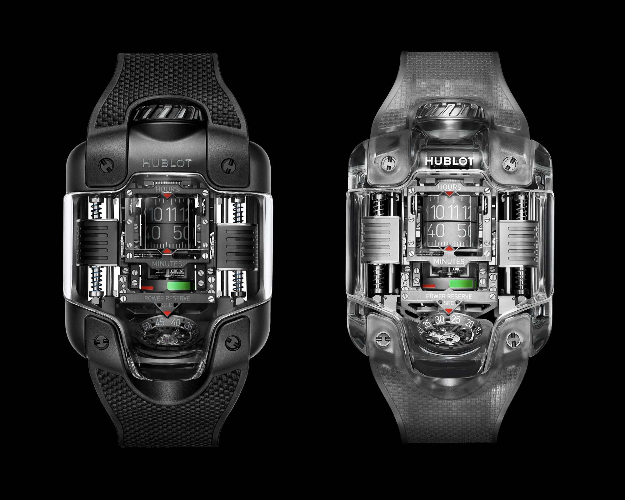Die Hublot MP-10 Tourbillon All-Black und MP-10 Tourbillon Sapphire